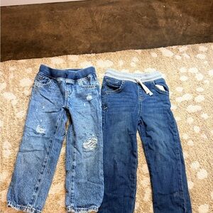 Boys 3T Blue Denim Jeans - Comfortable Pull-On Style